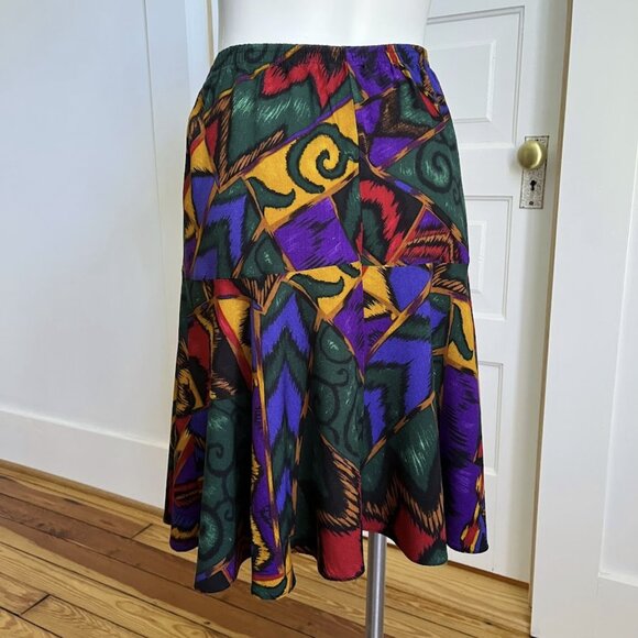 Funky soft 80s rayon skirt - Picture 2 of 4